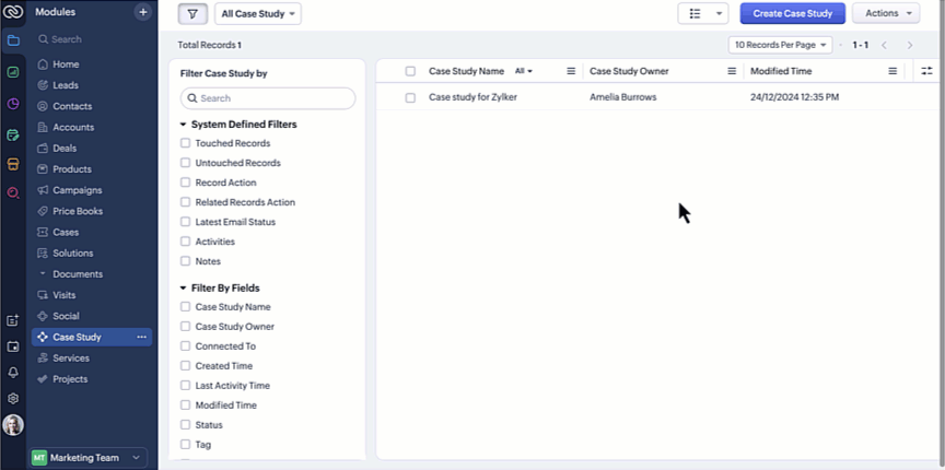 Zoho CRM For Everyone Connected Records